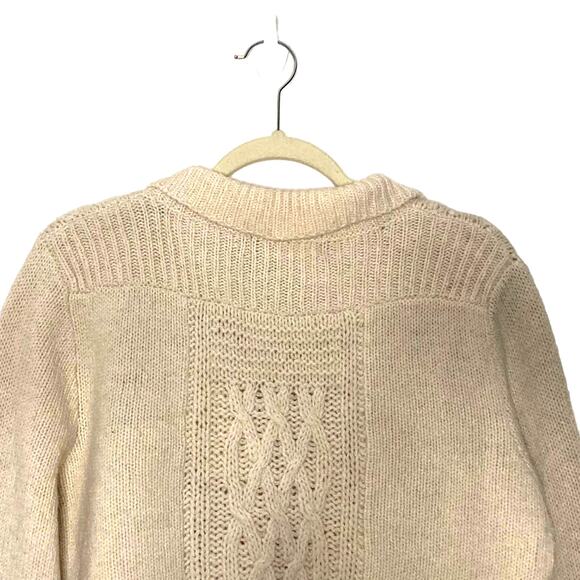 Aran Crafts NWT Cable Knit Irish Wool Sweater Cardigan Asymmetrical Zip Front M - Picture 9 of 16